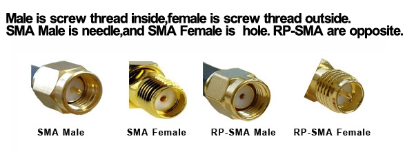 2 PCS SMA Male To RP-SMA Female RF Coaxial Adapter Connector