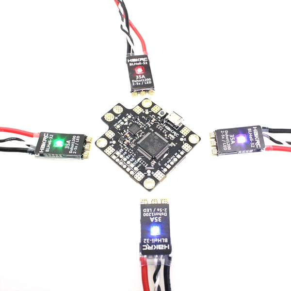 HAKRC Betaflight F4 Flight Controller OSD Intergrated PDB 35 2-5S Blheli32 Bit Brushless ESC w/ LED