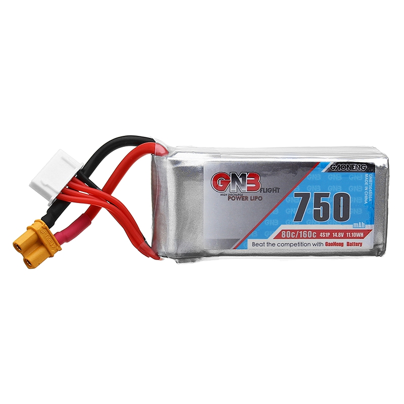 Gaoneng GNB 14.8V 750mAh 80C 4S XT30 Plug Lipo Battery for RC Drone