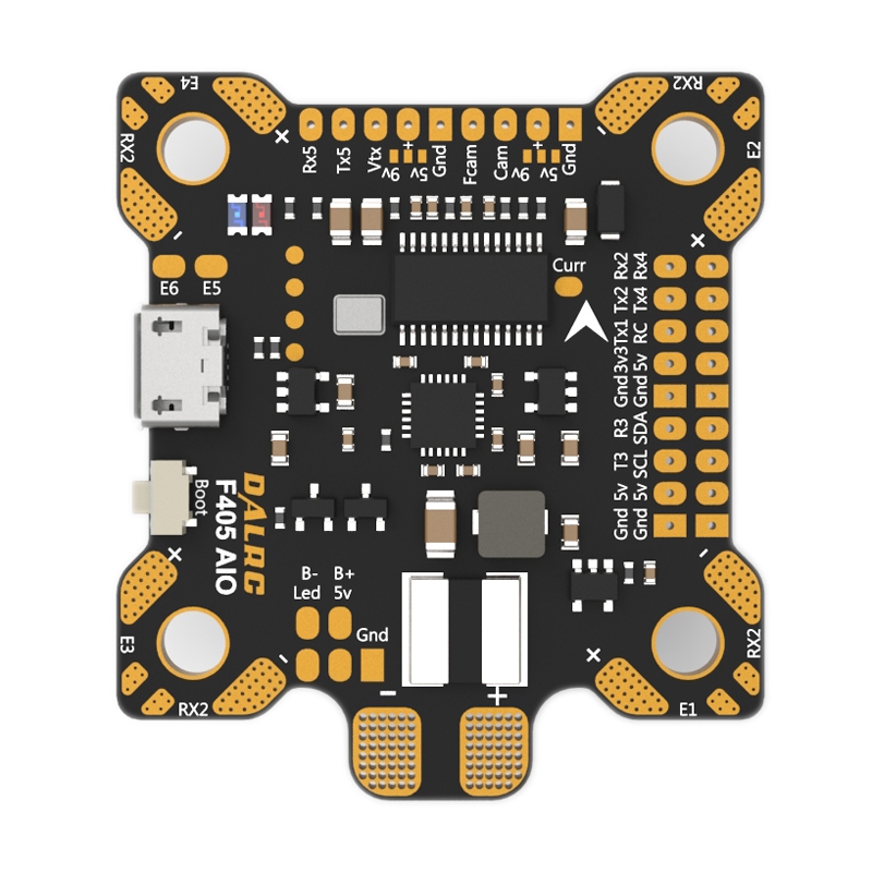 DALRC F405 AIO Betaflight F4 Flight Controller BEC OSD 50A Blheli 32 3-8S Brushless ESC for RC Drone