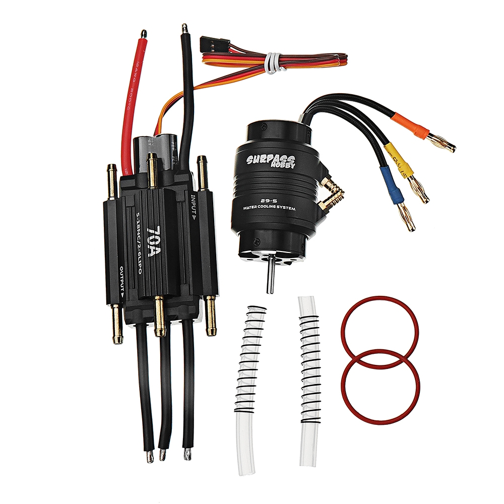 2958 4200KV Brushless Motor 70A ESC 29-S Water Cooling Jacket Combo Set for 2-3kg Rc Boat Parts