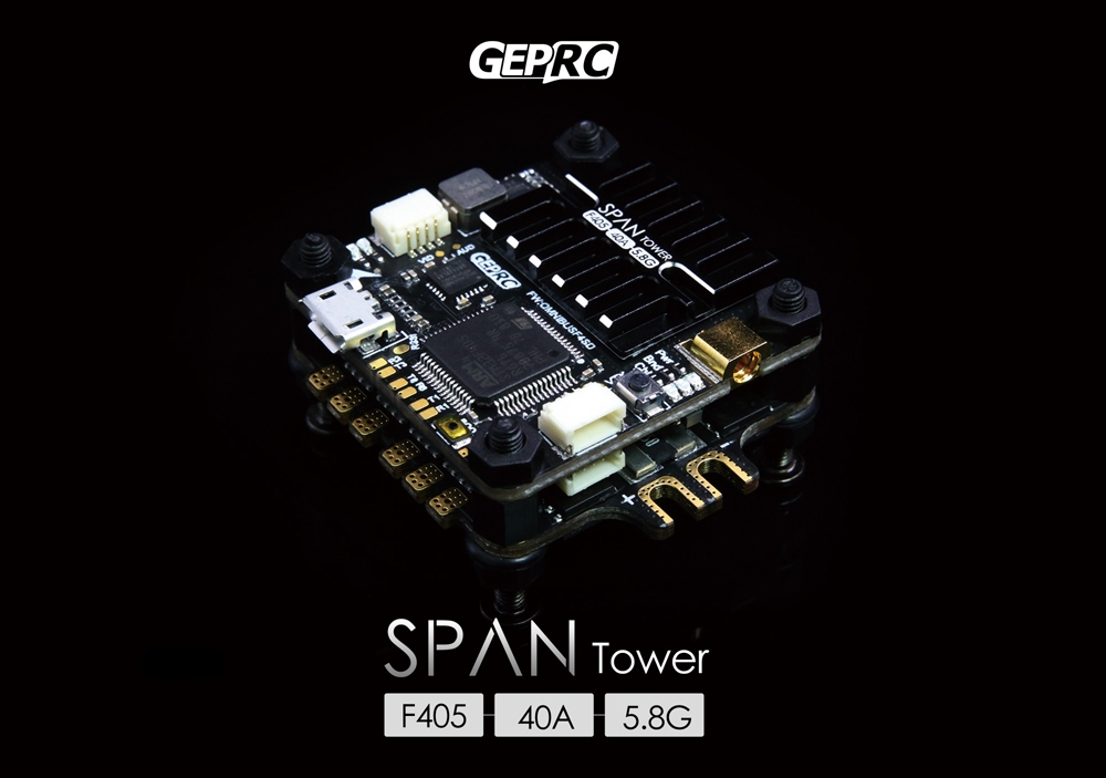 GEPRC SPAN F4 Tower F4 Flight Controller & 48CH 25/200/600mw VTX & 40A 4 IN 1 BLHeli_S ESC 2-5S