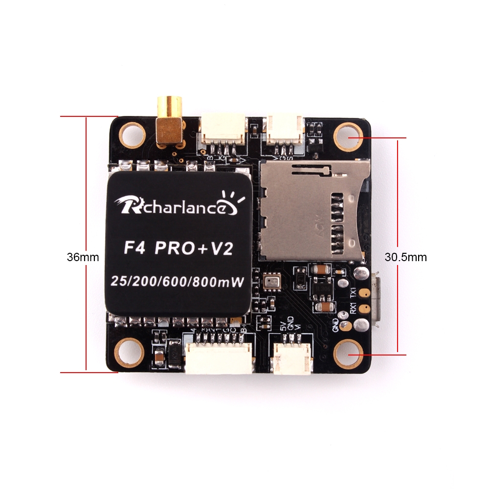 Rcharlance F4 Pro V2 30.5x30.5mm Omnibus F4 Flight Controller OSD BEC AIO 40CH 25/200/600/800mW VTX