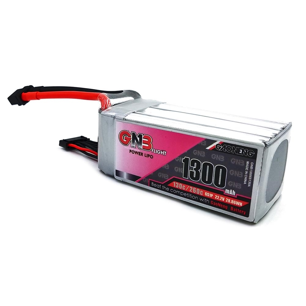 Gaoneng GNB 22.2V 1300mAh 130C/260C 6S Lipo Battery With XT60 Plug For RC FPV Racing Drone