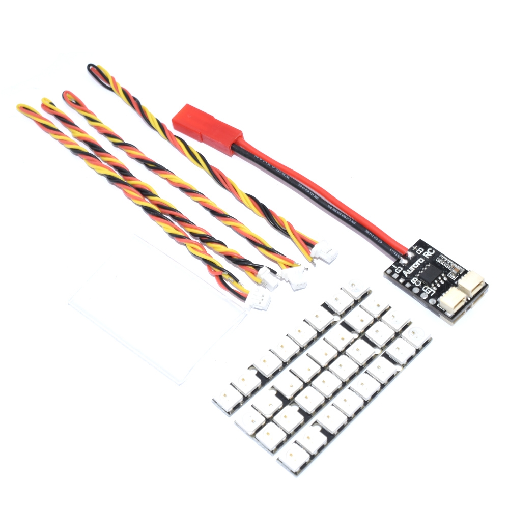 AuroraRC 8 Bits WS2812B RGB5050 LED Board 5V w/ Control Board 2-6S For F3 F4 FPV Racing RC Drone