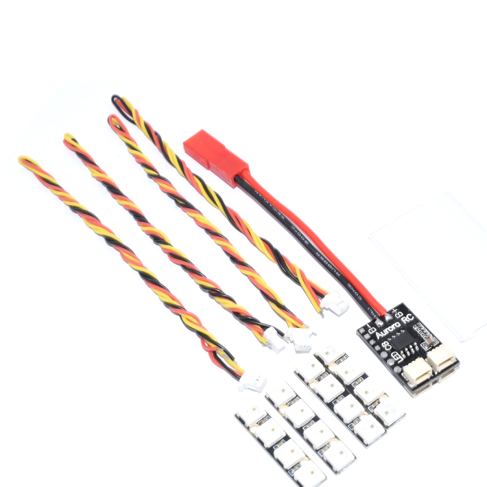 AuroraRC 4 Bits WS2812B RGB5050 LED Board 5V w/ Control Board 2-6S For F3 F4 FPV Racing RC Drone