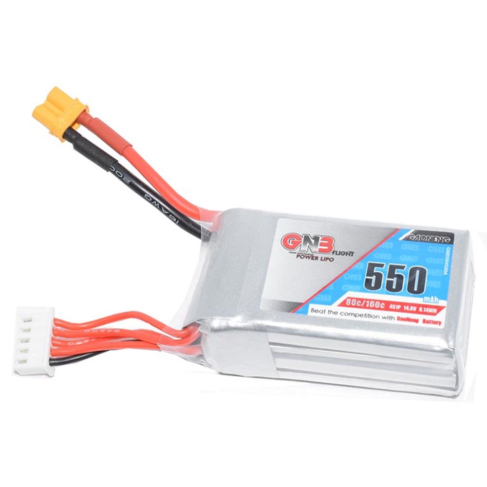 Gaoneng GNB 14.8V 550mAH 80C/160C 4S Lipo Battery with XT30 Plug For RC FPV Racing