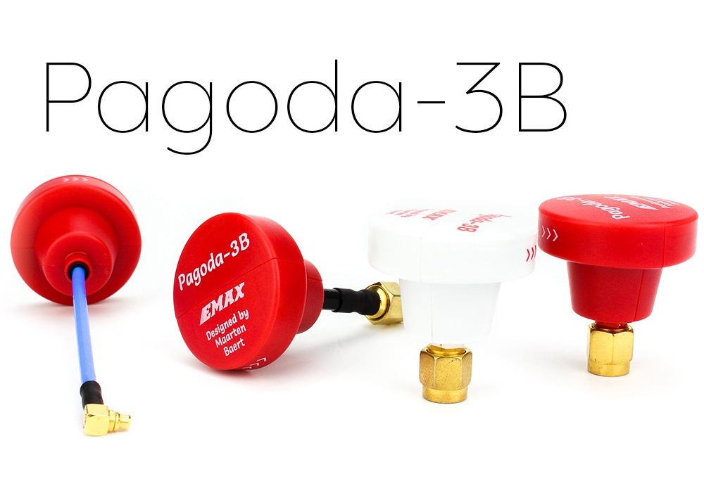 EMAX Pagoda 3B 5.8G 50mm Long RHCP W/ SMA Male by Maarten Baert FPV VTX Antenna Red