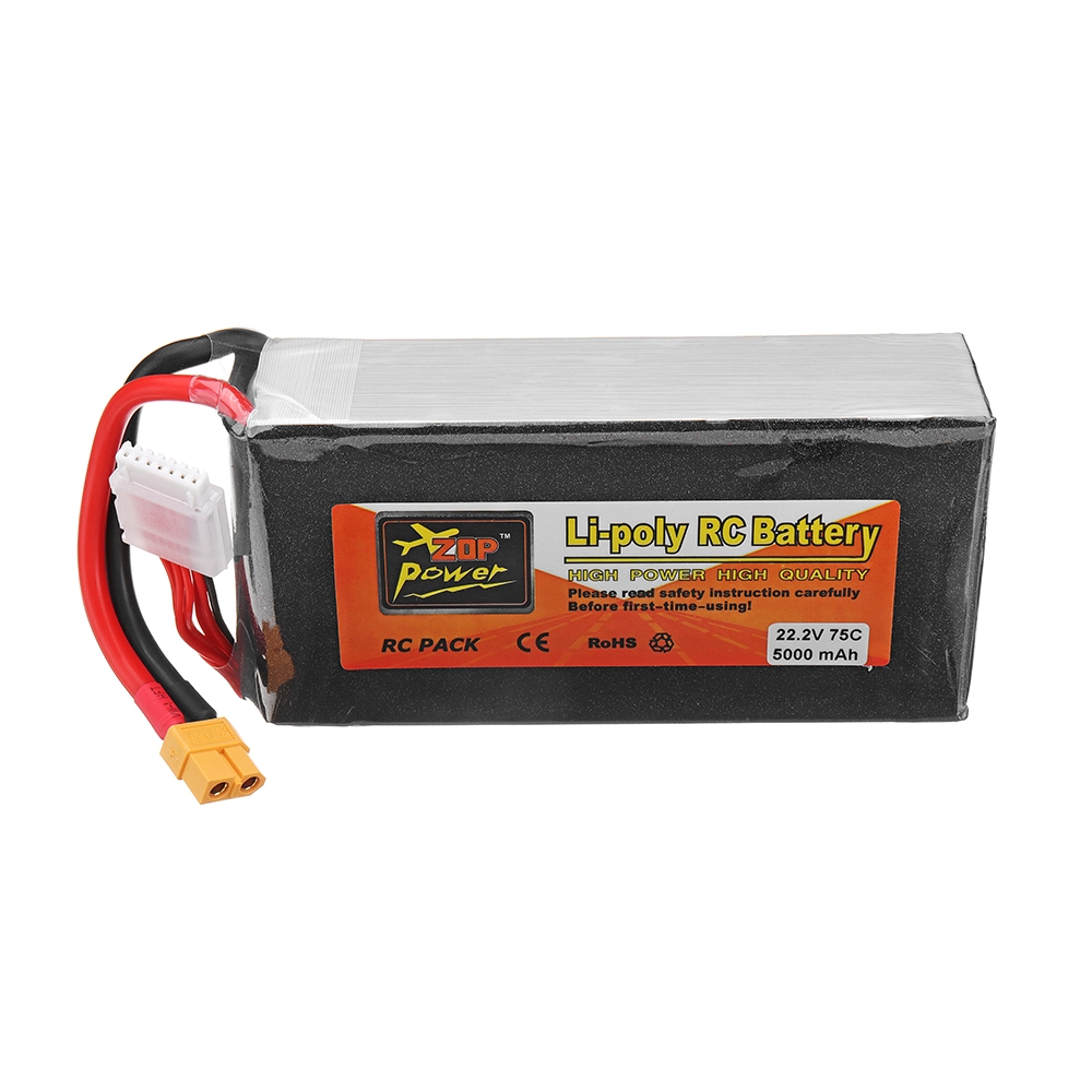 ZOP Power 22.2V 5000mah 75C 6S Lipo Battery XT60 Plug for RC Drone