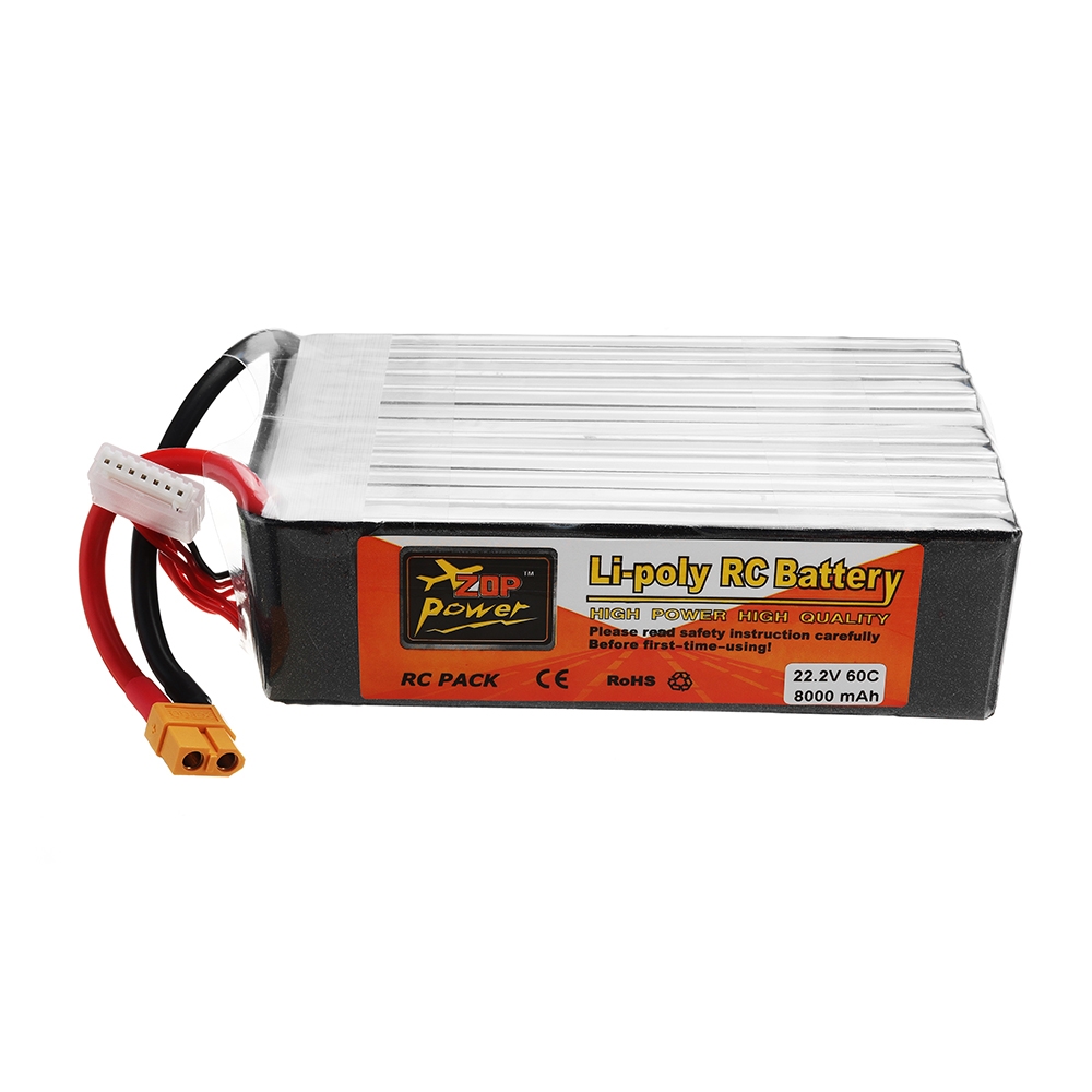 ZOP POWER 22.2V 8000mAh 60C 6S Lipo Battery With XT60 Plug For RC Model