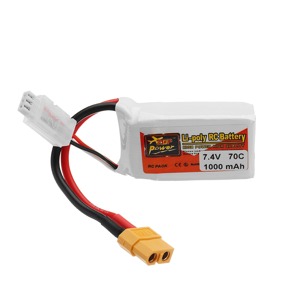 ZOP POWER 7.4V 1000mAh 70C 2S Lipo Battery With XT60 Plug