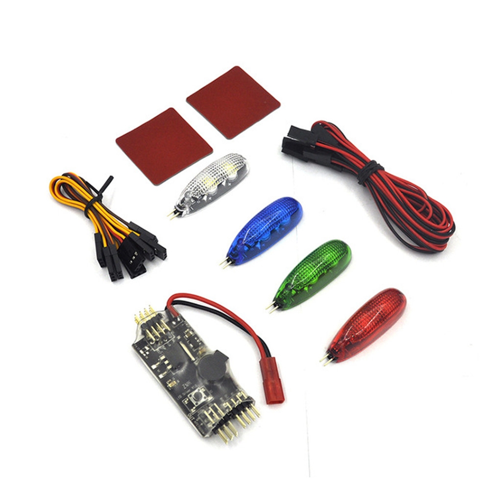 4 PCS 12V RC Night Light w/ LED Controller Board Built-in Buzzer 2-6S Input for RC Racing Drone
