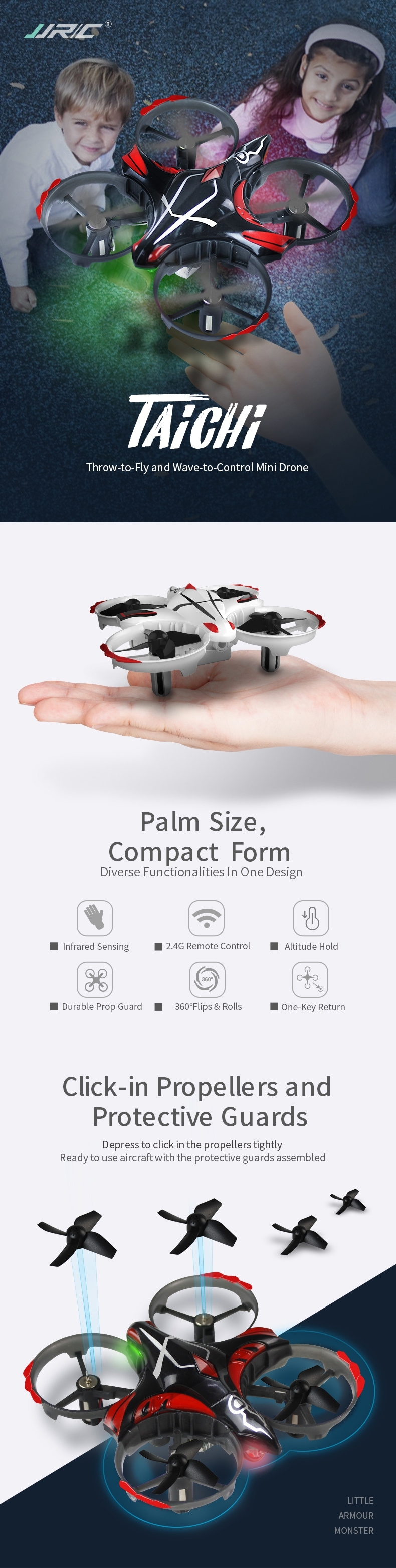 JJRC H56 TaiChi Mini Infrared Sensing Control 2.4G Remote Control Mode RC Drone Quadcopter RTF