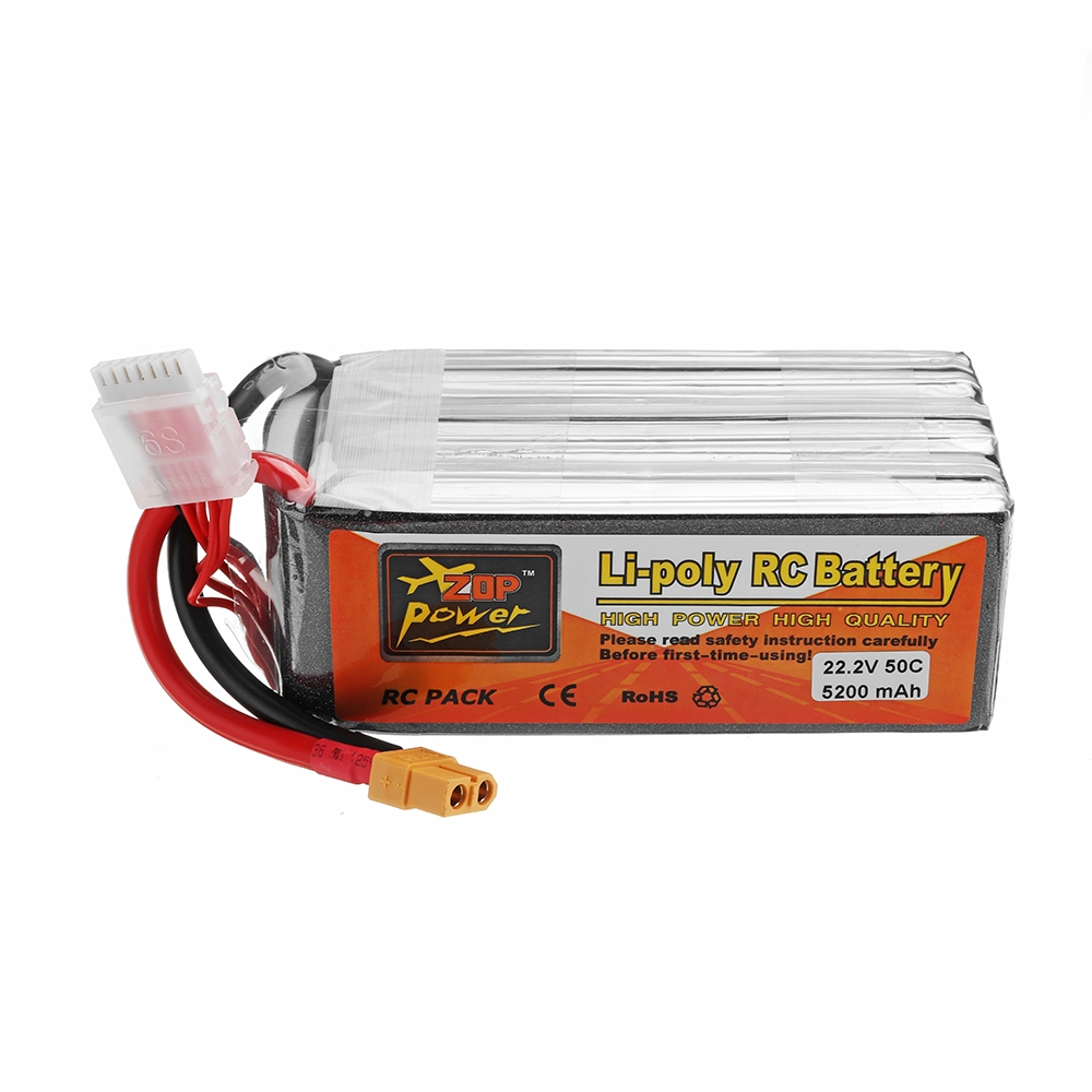 ZOP POWER 22.2V 5200mAh 50C 6S Lipo Battery With XT60 Plug For RC Models