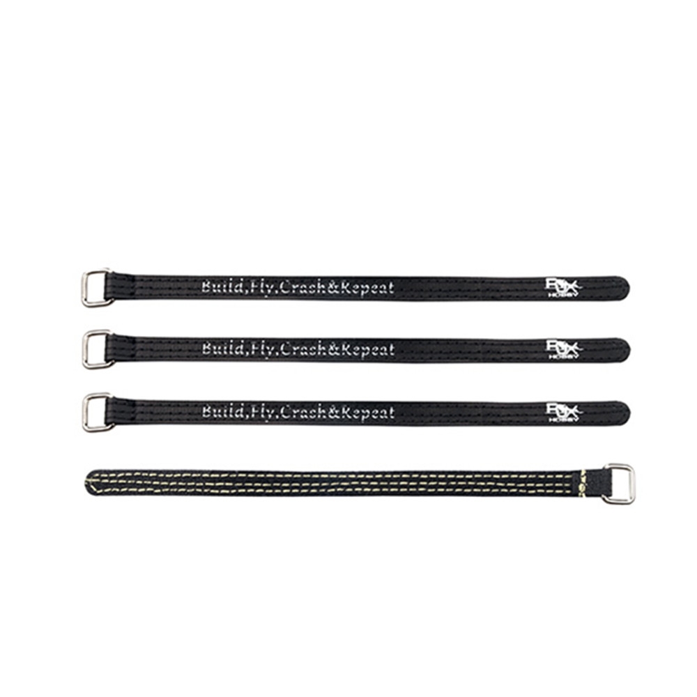 4PCS RJX 100x10mm Non-Slip Silicone Battery Straps - Black