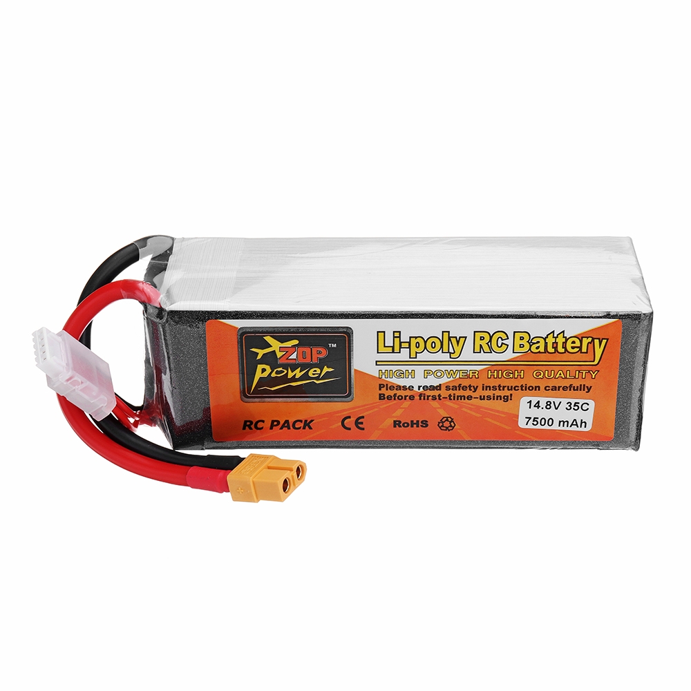 ZOP Power 14.8V 7500mah 35C 4S Lipo Battery XT60 Plug for RC Quadcopter Car