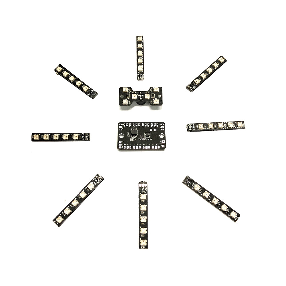 8 Pcs 5 LED Strip Light MUC Controller Board & Tail LED Light with Loud Buzzer for RC Drone