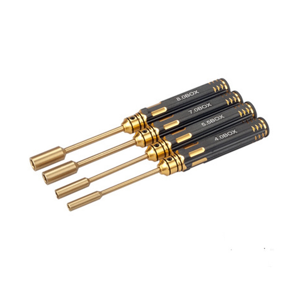 4 PCS HSS Titanium M2 M3 M4 M5 Hexagonal Screwdriver with Socket for RC Drone