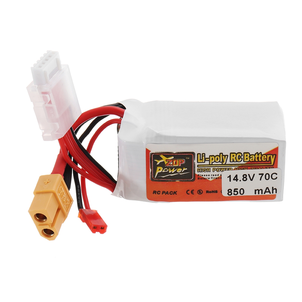 ZOP POWER 14.8V 850mAh 70C 4S Lipo Battery With JST Plug XT60 Plug