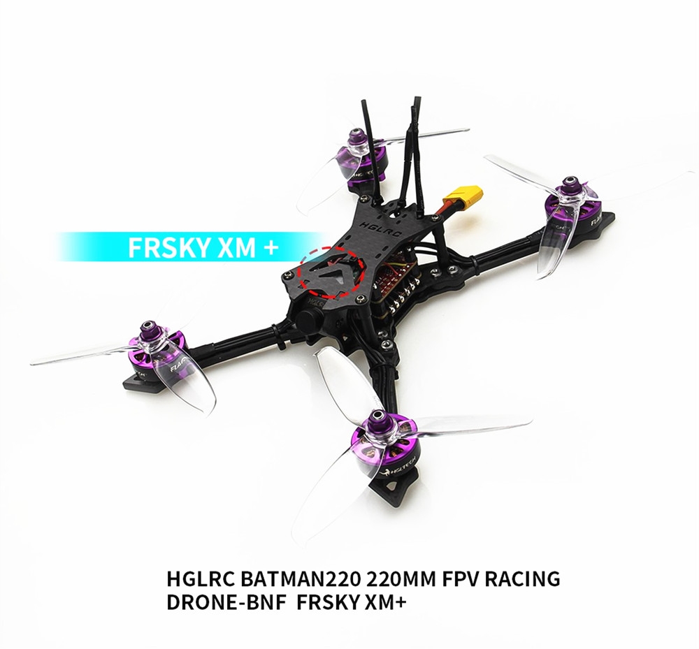 HGLRC Batman220 220mm Airbus F4 OSD FPV Racing Drone w/ 60A BL_32 ESC Frsky XM+ RX BNF