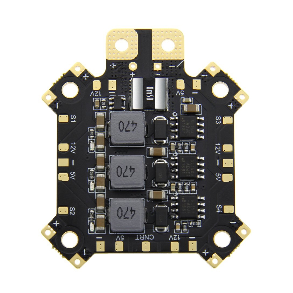 HGLRC 2-6S Power Distribution Board PDB 5V/12V BEC with Single Row LED Strip Built-in Current Sensor