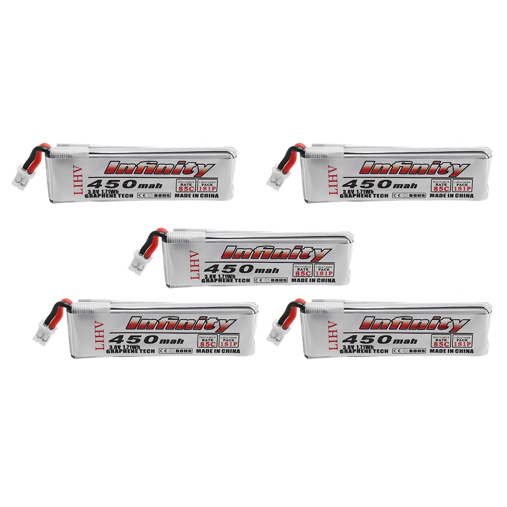 5Pcs AHTECH Infinty Battery 3.8V 450mAh 85C 1S LiPo Battery for Quadcopter