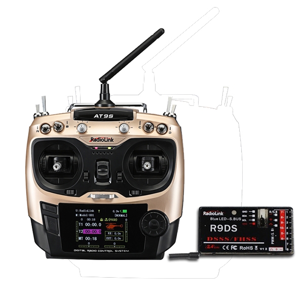 RadioLink AT9S 2.4GHz 10CH Upgrade Transmitter with R9DS DSSS&FHSS Receiver