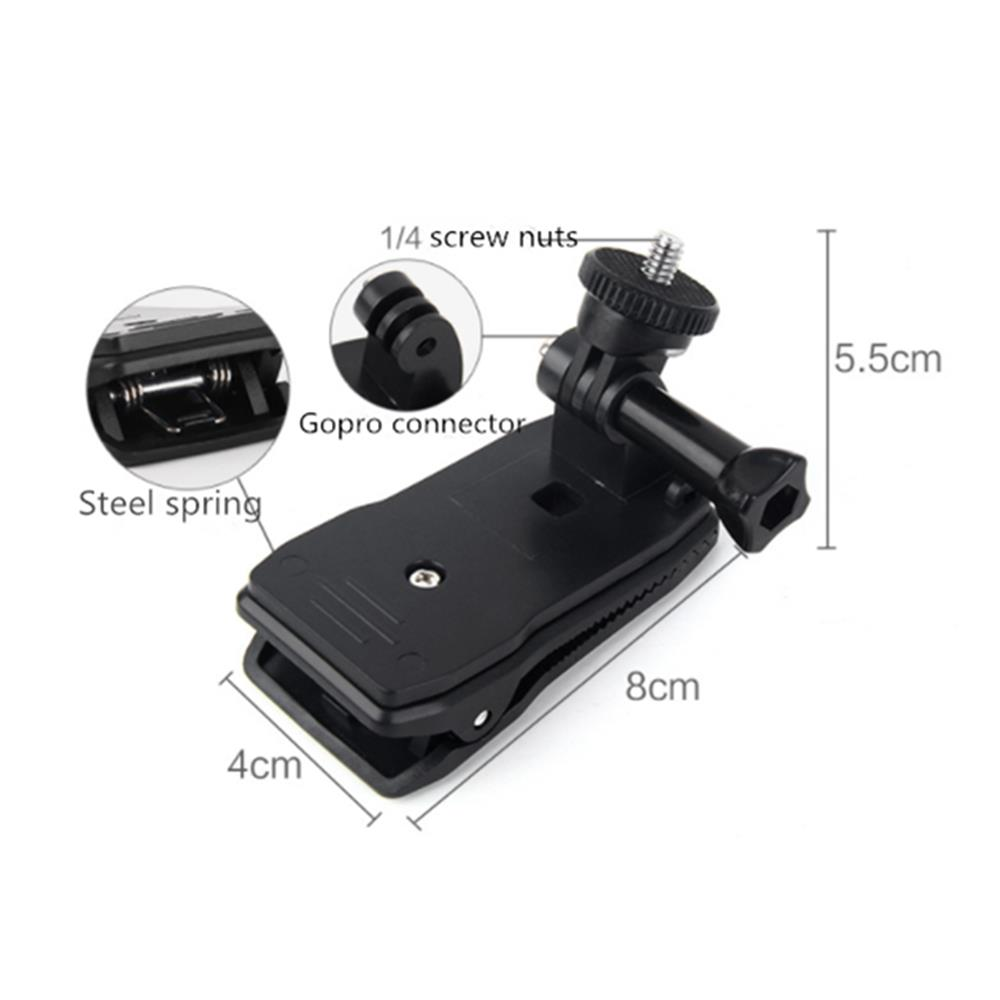 360 Degree Rotary Backpack Hat Clip Clamp Mount for Gopro SJCAM SJ4000 Xiaomi Yi Sport Camera