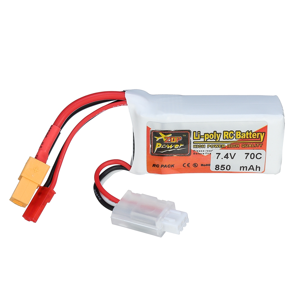 ZOP POWER 7.4V 850mAh 70C 2S Lipo Battery With JST Plug XT60 Plug For RC Models