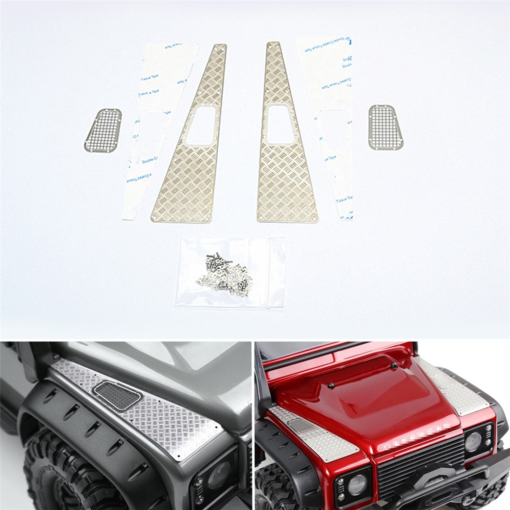 1 Set Metal Alloy Hood Vent Skid Plate for 1/10 Traxxas TRX-4 TRX4 82056-4 RC Car Parts