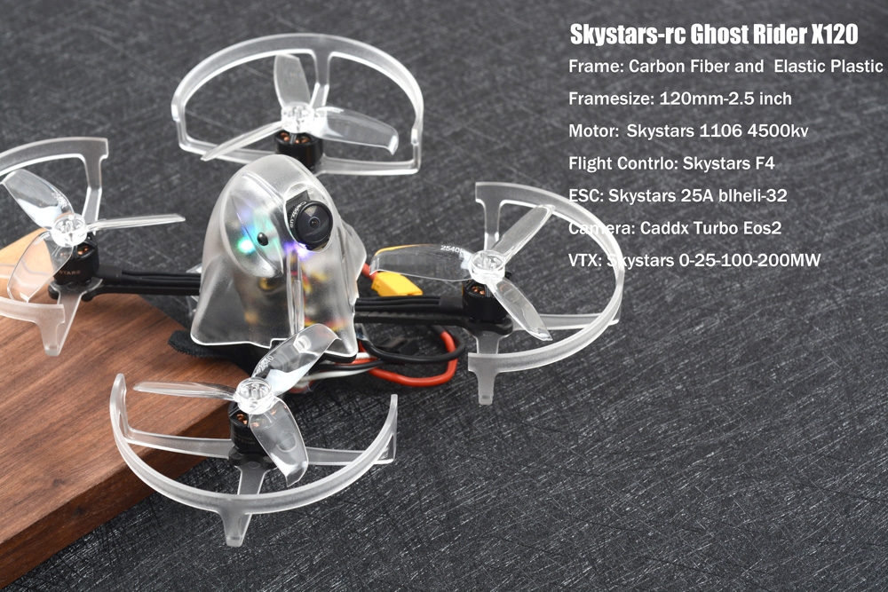 SKYSTARS 2019 GRX120 FPV Racing Drone PNP F4 OSD 25-200MW VTX 25A Blheli_32 ESC Caddx Eos2 Camera