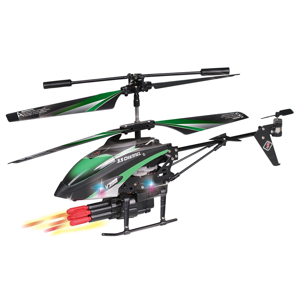 WLtoys V398 3.5CH Infrared Control RC Helicopter Launching Shooting Helicopter Toy