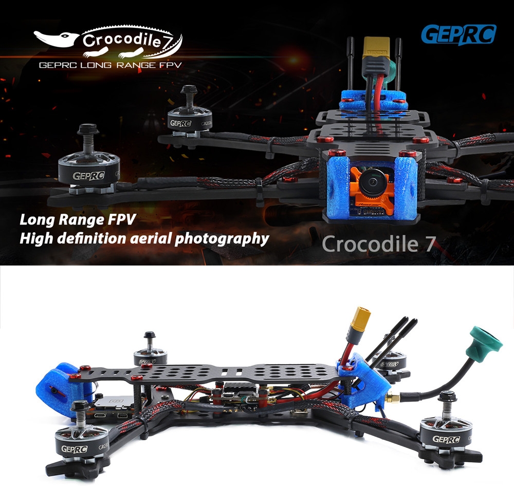 GEPRC GEP-Crocodil GEP-LC7-1080P 315mm 7 Inch RC FPV Racing Drone Betaflight F4 50A Runcam Split 2S 1080P