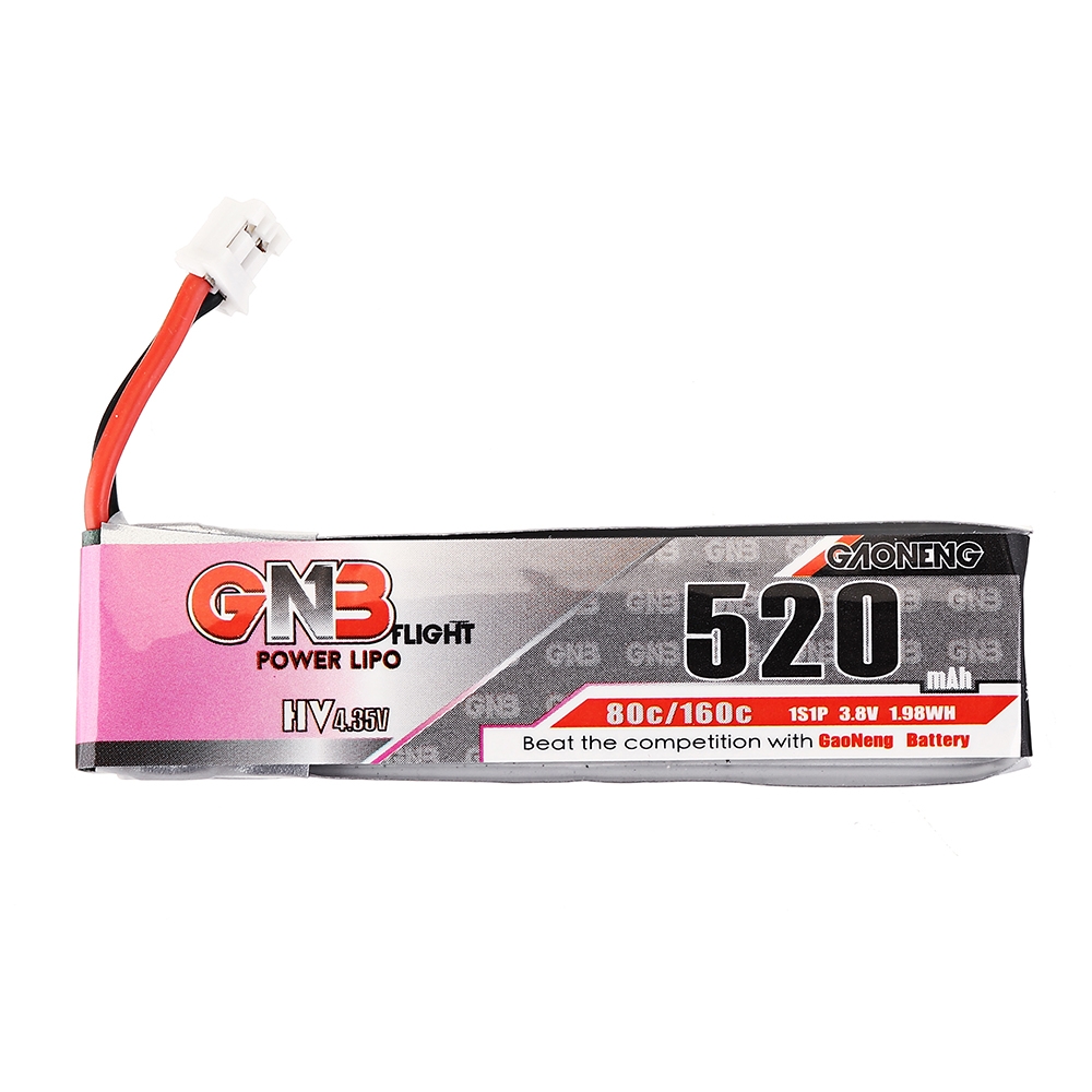 Gaoneng 3.8V 520mAh 80C 1S HV 4.35V Lipo Battery PH2.0 Plug for for Emax Tinyhawk Kingkong/LDARC TINY