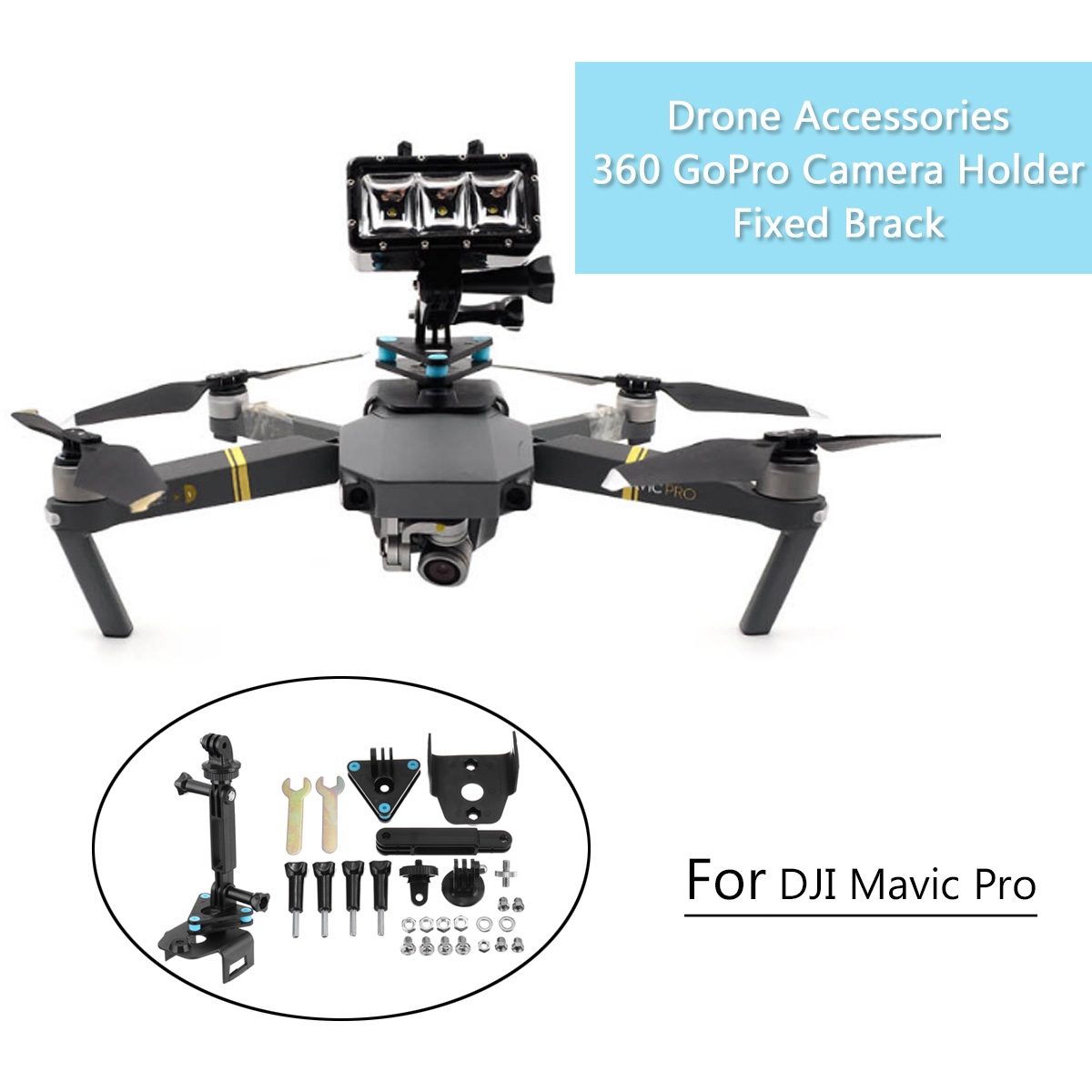 Camera GoPro Fixer Holder Mount Bracket Protective Kit For DJI Mavic Pro