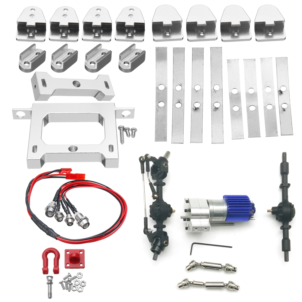 WPL Metal Chassis + Black Bridge Aksel +370 Motor Gir Girkasse For B14 B24 B24ZH C14 C24 RC Bil