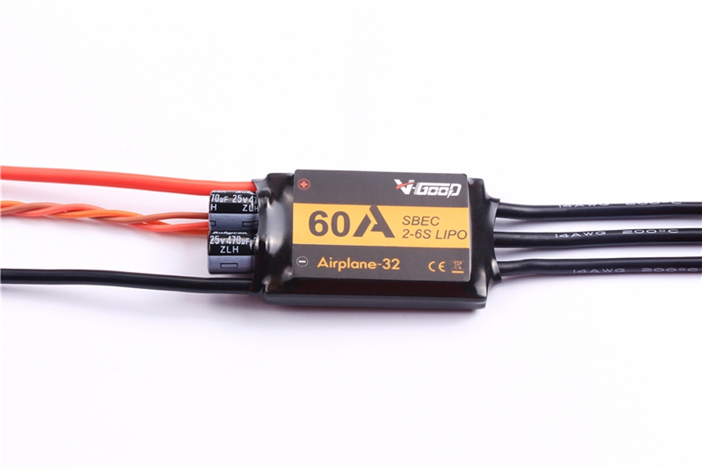 VGOOD 60A 2-6S 32-Bit Brushless ESC With 5A SBEC for Fixed Wing RC Airplane