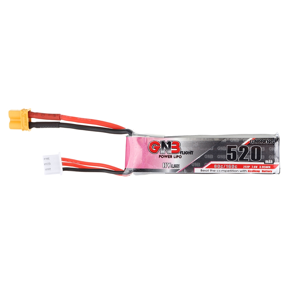 Gaoneng 7.6V 520mAh 80C 2S HV 4.35V Lipo Battery XT30 Plug For RC Drone