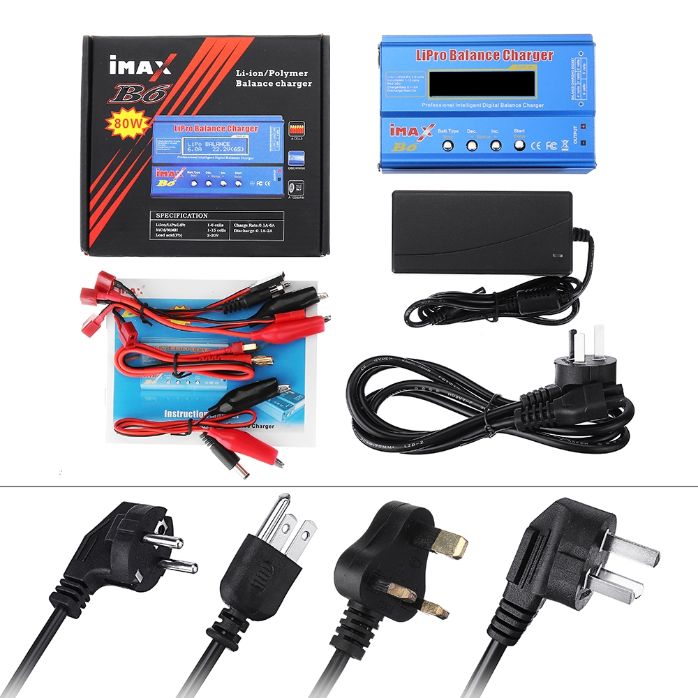 iMAX B6 80W 6A DC Lipo Battery Balance Charger Discharger with Power Supply