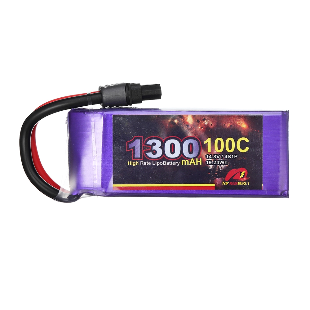 MY Red Beret 14.8V 1300mAh 100C 4S Lipo Battery XT60 Plug for Eachine Tyro99 FPV Racer Drone