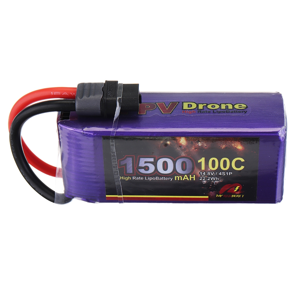 MY Red Beret 14.8V 1500mAh 100C 4S Lipo Battery XT60 Plug Eachine Tyro99 FPV Racer RC Drone