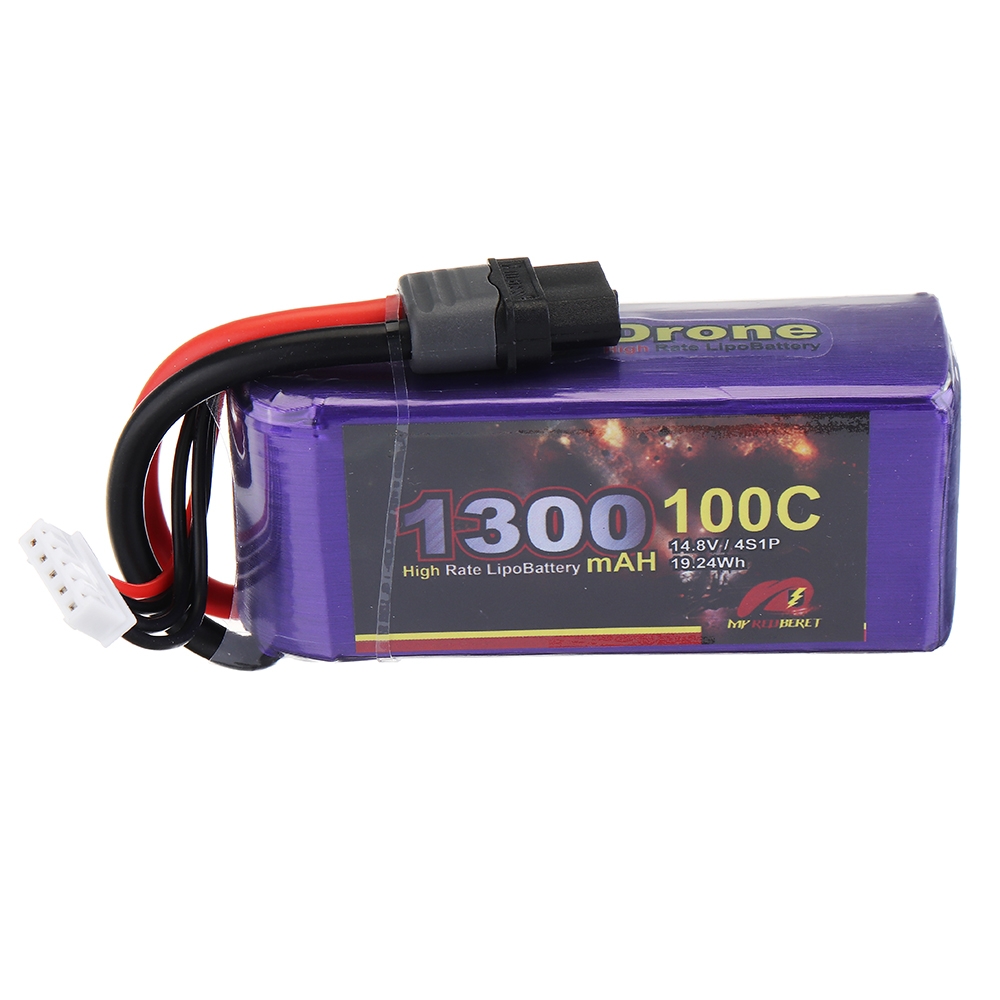 MY Red Beret 14.8V 1300mAh 100C 4S Lipo Battery XT60 Plug for Eachine Tyro99 RC Drone