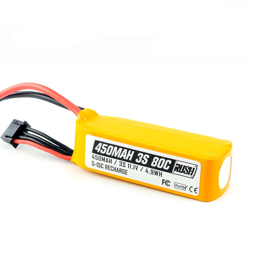 RUSH 3S 11.1V 450mAh 80C V2.0 Lipo Battery JST Plug for RC Drone FPV Racing Multirotor