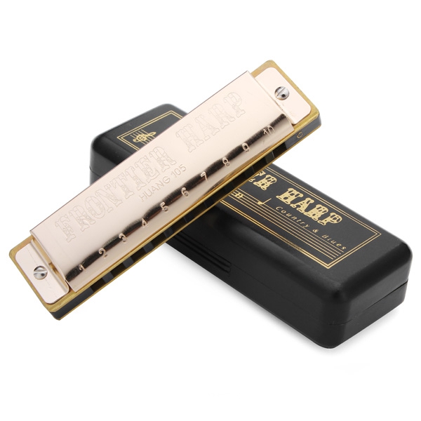 Huang 105 Key Of C 10 Hole Senior Play Blues Harmonica 