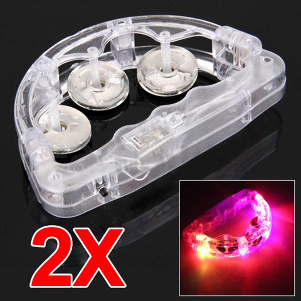 2 x Flashing Light LED TAMBOURINE for Fun KTV Party Dancing 