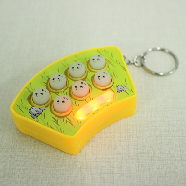 Mini Whack-A-Mouse Mole Attack Game Key Chain Amusement Game