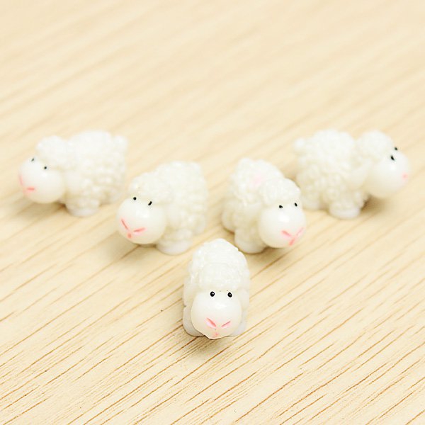 The 5 PCS Mini Sheep For DIY Micro Landscape Decoration