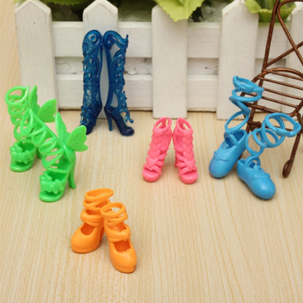 Fashion Mix 5 Pairs Different Shoes Boots For Barbie Doll