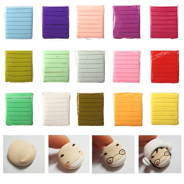 50g 15 Colors Polymer Clay Child Handwork Art Toy Block