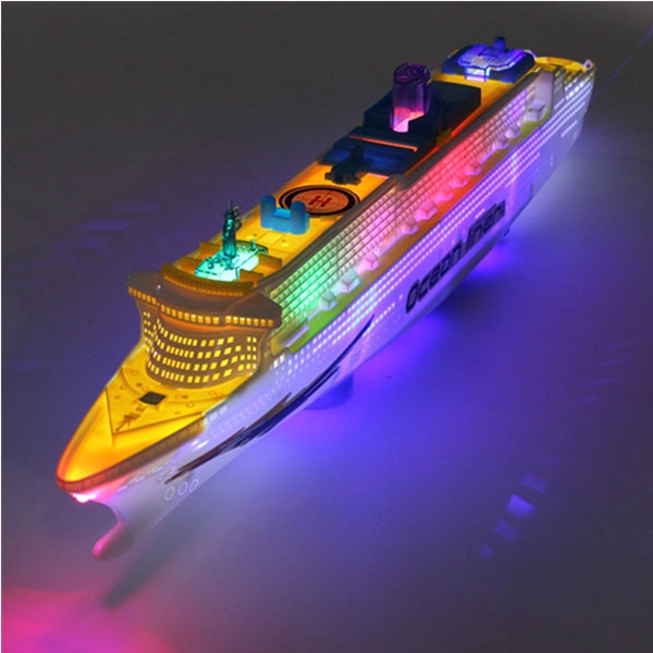 Ocean Liner Ship Boat Electric Toy Flash LED Lights Sounds Kid Gift